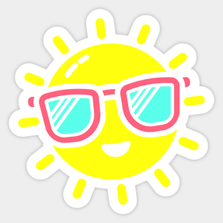 Happy Sunshine Smiling Sun with Sunglasses Sticker